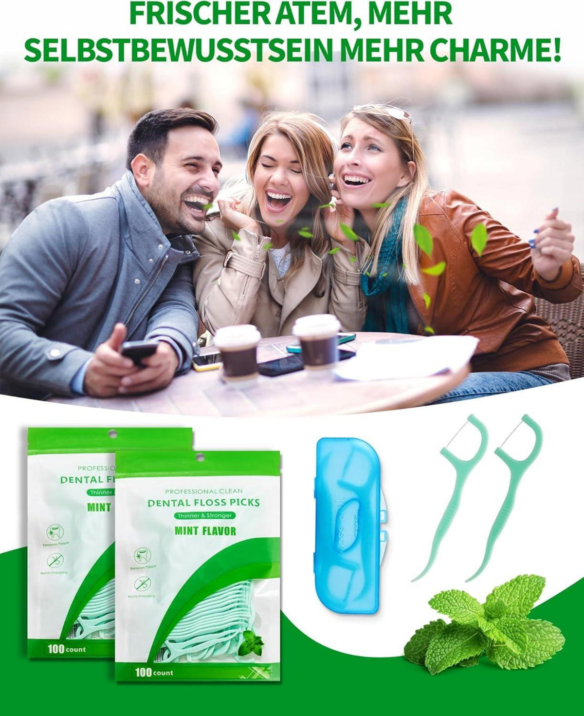 200 Stück Zahnseide Stick Minze Dental Floss Mint Zahnreinigung