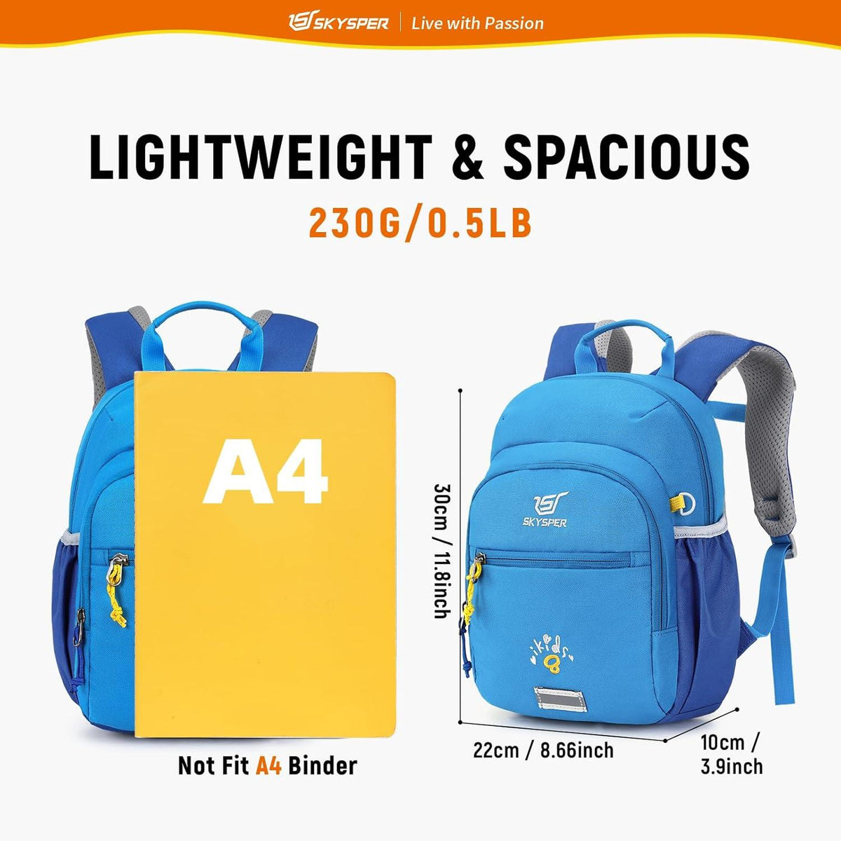Kinderrucksack 8L Wanderrucksack Kinder Jungen Mädchen Brustgurt