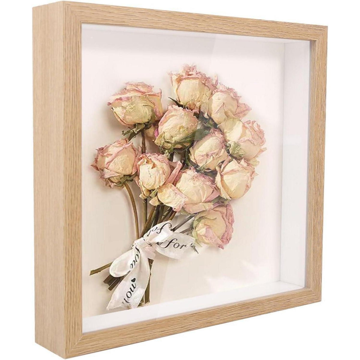 3D Bilderrahmen 20x20 cm zum Befüllen, Holz, Quadratisch