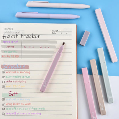 Textmarker Set Pastell 12 Stifte + 6 Fineliner Bibel Zubehör