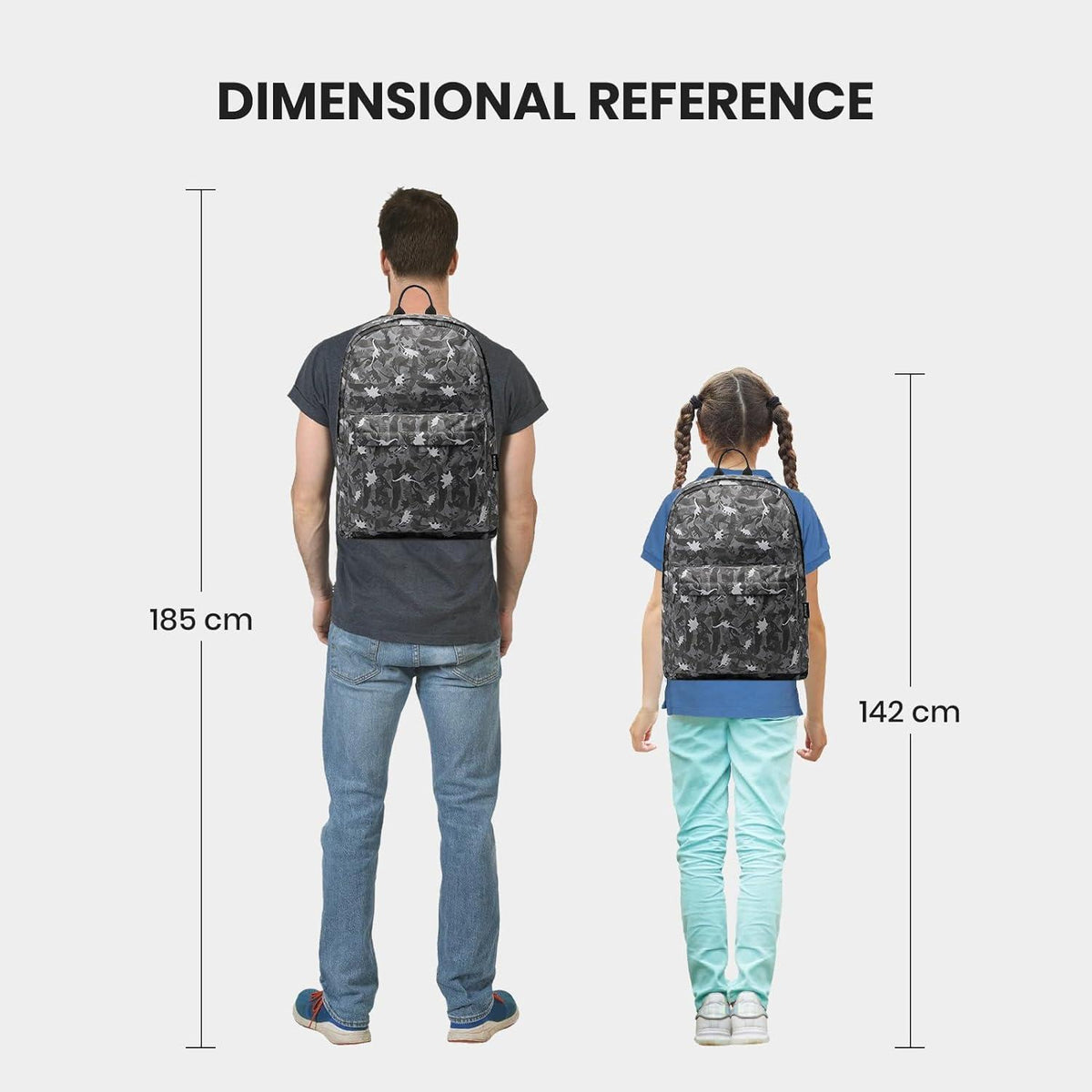 Kono Schulrucksack Mädchen Jungen Uni Reiserucksack A-Grau L