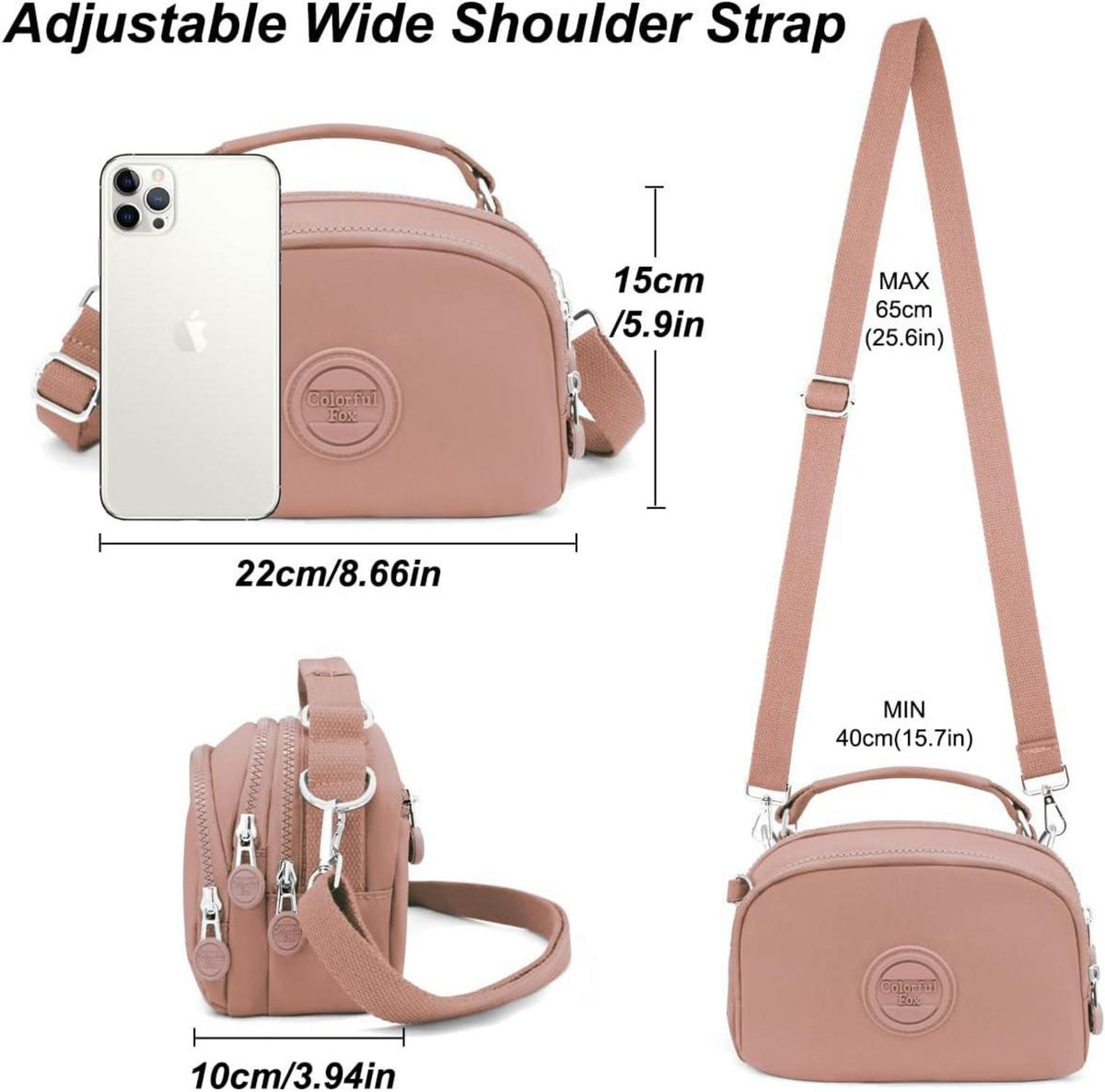 Kleine Umhängetasche Damen Wasserdicht Nylon Crossbody Bag mit