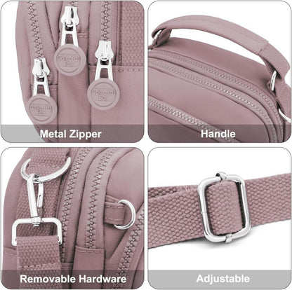 Umhängetasche Damen Wasserdicht Nylon Crossbody Bag Hellviolett