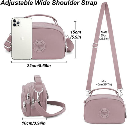 Kleine Umhängetasche Damen Nylon Wasserdicht Crossbody Bag mit