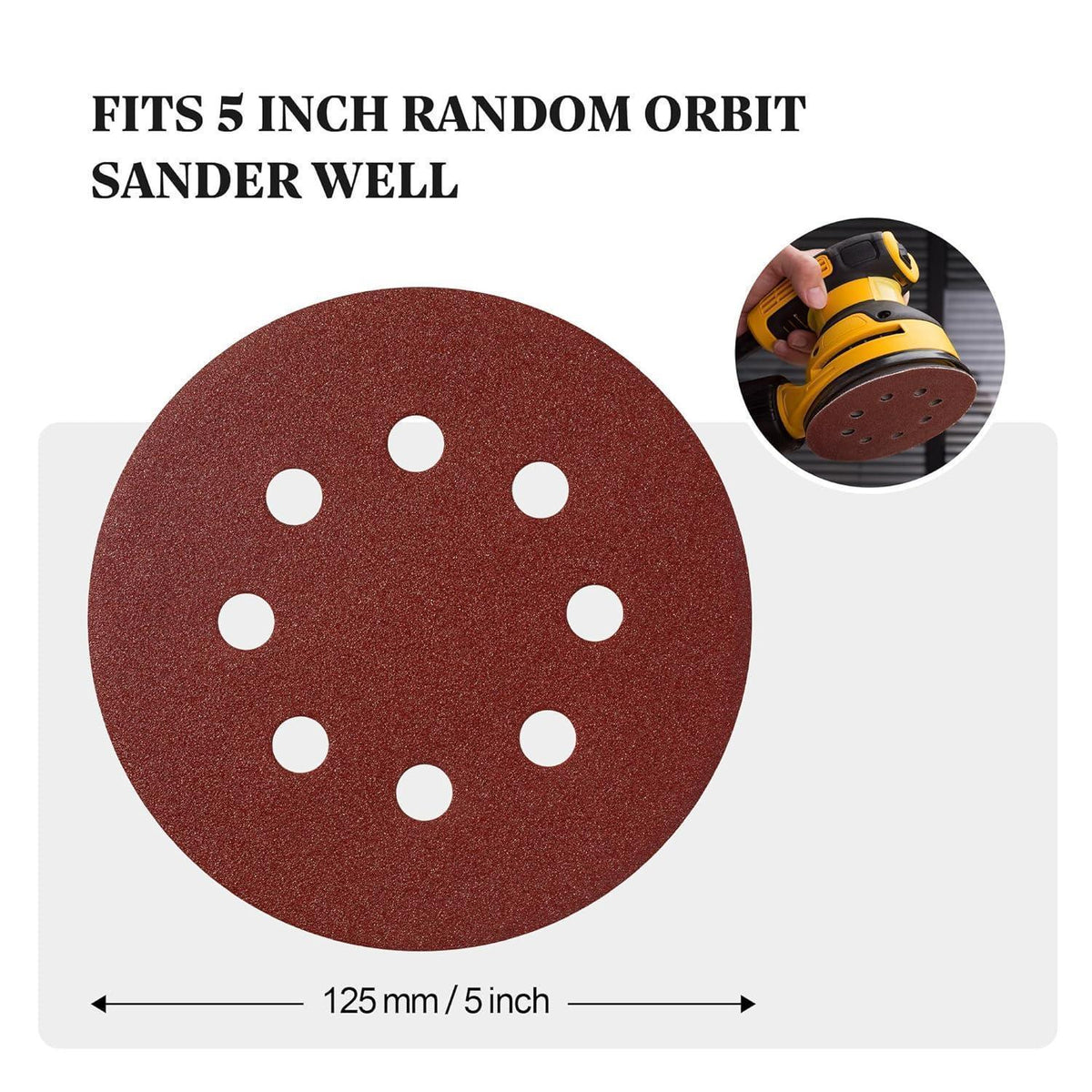 Schleifpapier 125mm Klett 110 Stück Körnung 120 für Exzenterschleifer