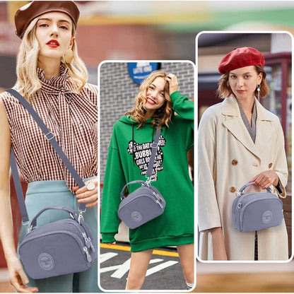 Kleine Umhängetasche Damen Wasserdicht Nylon Crossbody Grau