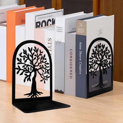 Qualsen Metall Buchstützen Bücherhalter Regal Set 2 Stück Schwarz