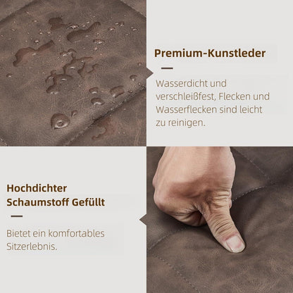 Drehbarer Esszimmerstuhl Set 6er – Braun, Armlehne in Lederoptik