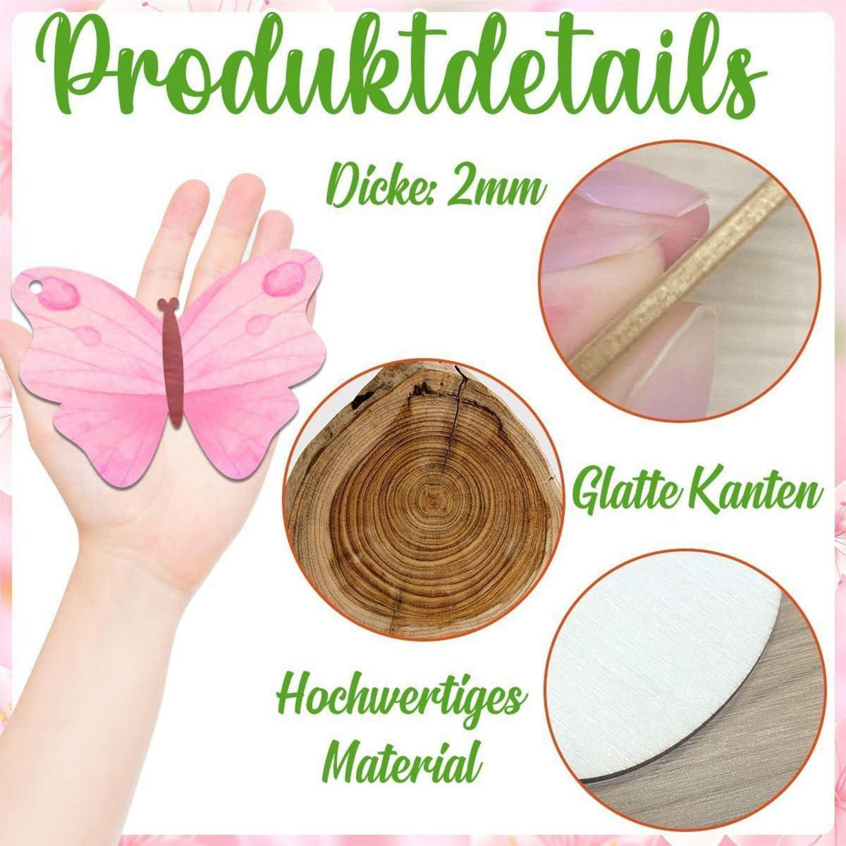 Bastelset Kinder Holzanhänger zum Bemalen mit Stiften & Aufklebern