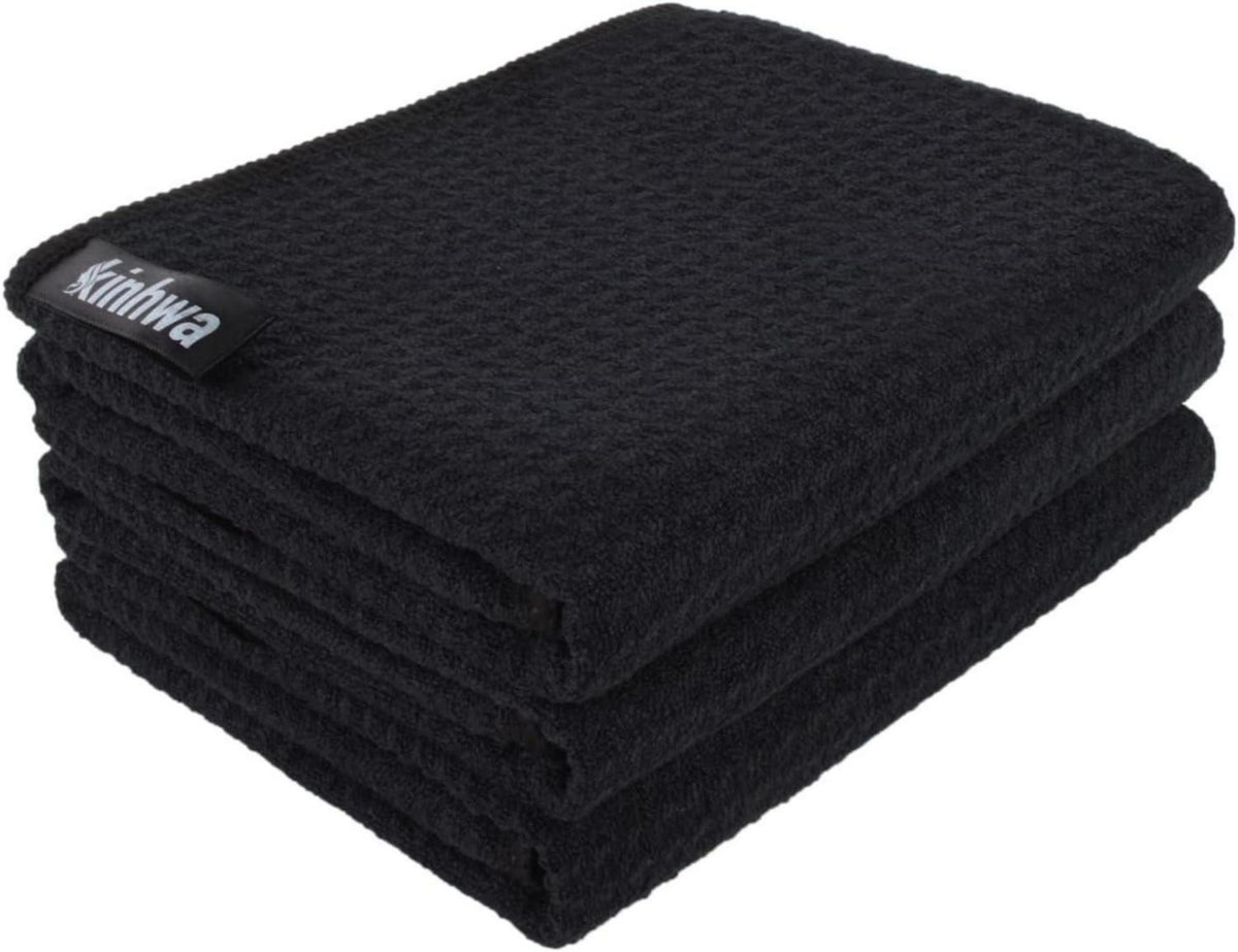 Schwarze Waffeltuch Mikrofasertücher 40x70cm 3er Set