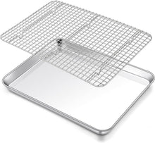 Joyfair Kuchenblech Edelstahl mit Abkühlgitter Backset 40,5x30,5cm