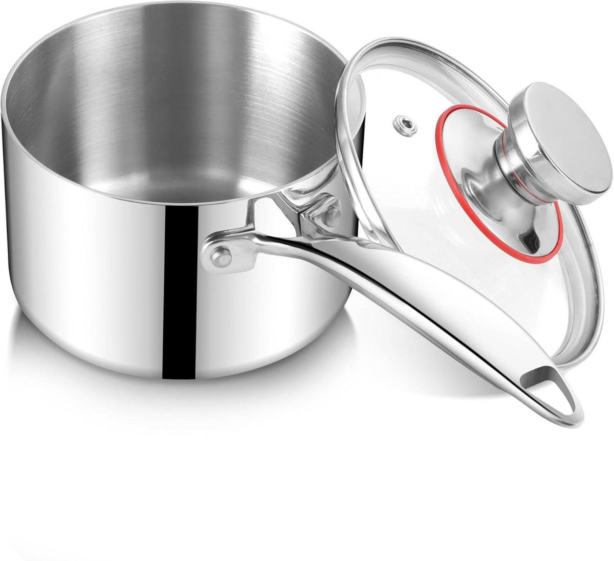 Joyfair Stielkasserolle 18cm Premium 3-Lagiger Edelstahl Induktion mit