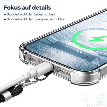 Caslord Handykette Universal für alle Smartphones mit 2 Stück Patch Schwarz
