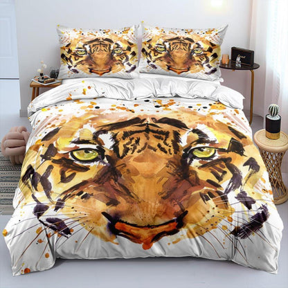 3D Tiger Bettwäsche Set 135x200cm - 4-teilig mit Reißverschluss