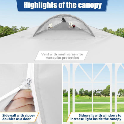 3x3m Faltpavillon Wasserdicht & Stabil mit Seitenteilen