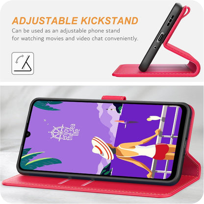 Handyhülle für Xiaomi Redmi 13C - Leder Klapphülle mit Kartenfächern und Standfunktion, Rot