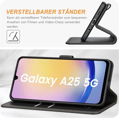 Samsung Galaxy A25 5G Handyhülle Leder Klapphülle Schwarz