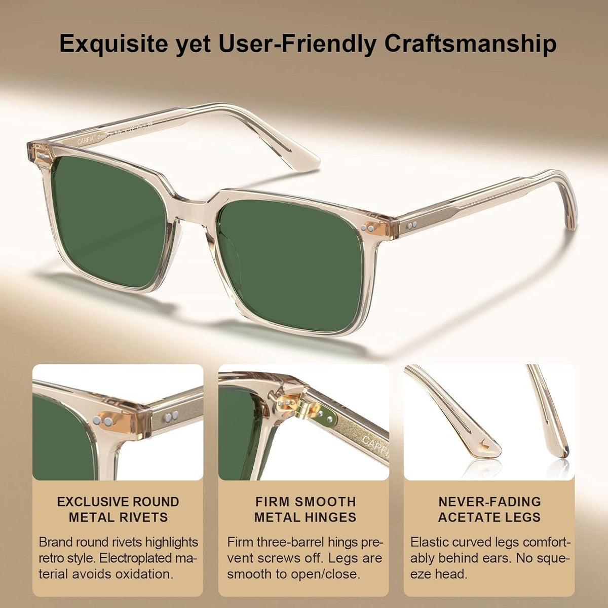 Polarisierte Sonnenbrille UV400 Retro Unisex Kategorie 3