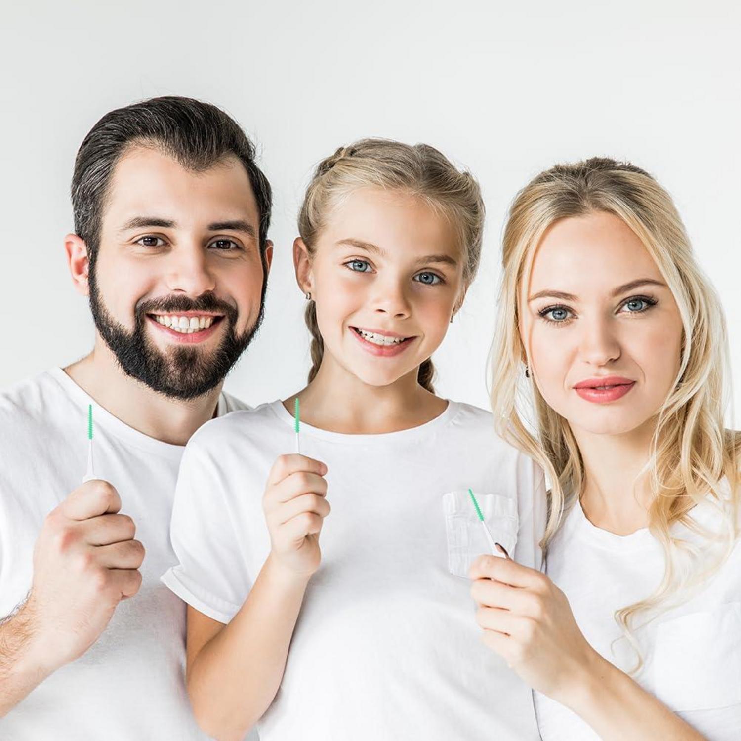 URAQT Interdentalbürsten 220 Stück Silikon Zahnseide Stick Dentalbürsten