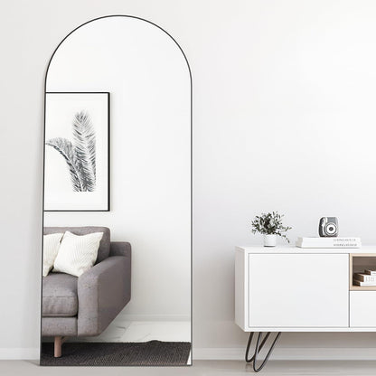 Gewölbter Bodenspiegel 165x60cm – Ganzkörper Spiegel mit Aluminiumrahmen