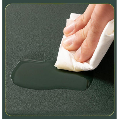 Tischdecke wasserdicht 90x200 cm – Khaki in Lederoptik