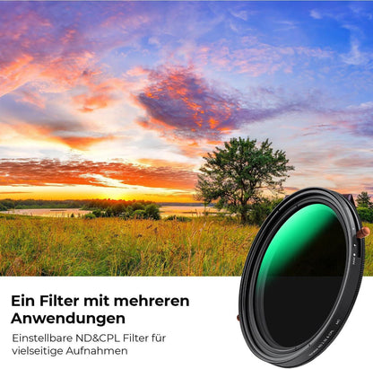 58mm ND CPL-Filter 2-in-1 multifunktionaler Graufilter Polfilter