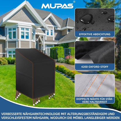 Gartenstuhl Abdeckung 420D Oxford Wasserdicht Winterfest 65x65x120cm