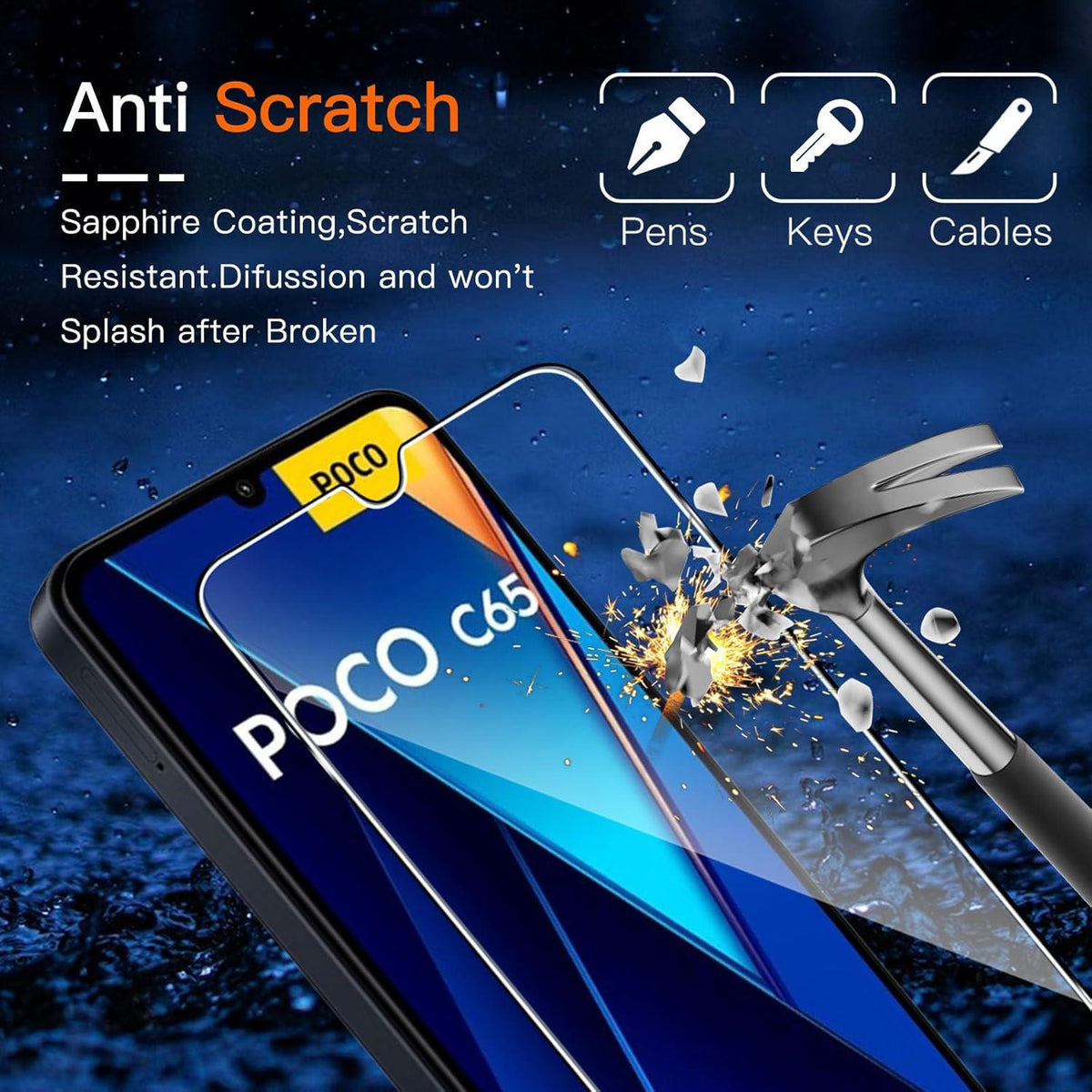 Schutzfolie Xiaomi Redmi 13C Panzerglas 2 Stück Kamera Anti-Kratzen 9H