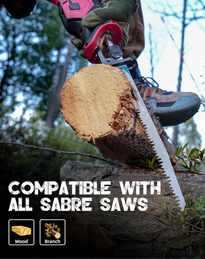 EZARC Säbelsägeblätter 12tlg Set für Holz Baumschnitt Nassholzschneiden 150mm/225mm/300mm mit Organizer-Box