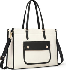 Handtasche Damen Shopper Groß Canvas Laptoptasche 15,6 Zoll Tote Bag