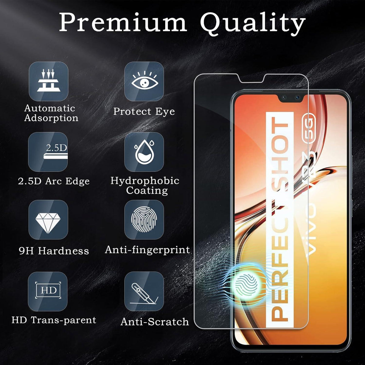 3er Pack Vivo V23 5G Displayschutzfolie 9H Härte