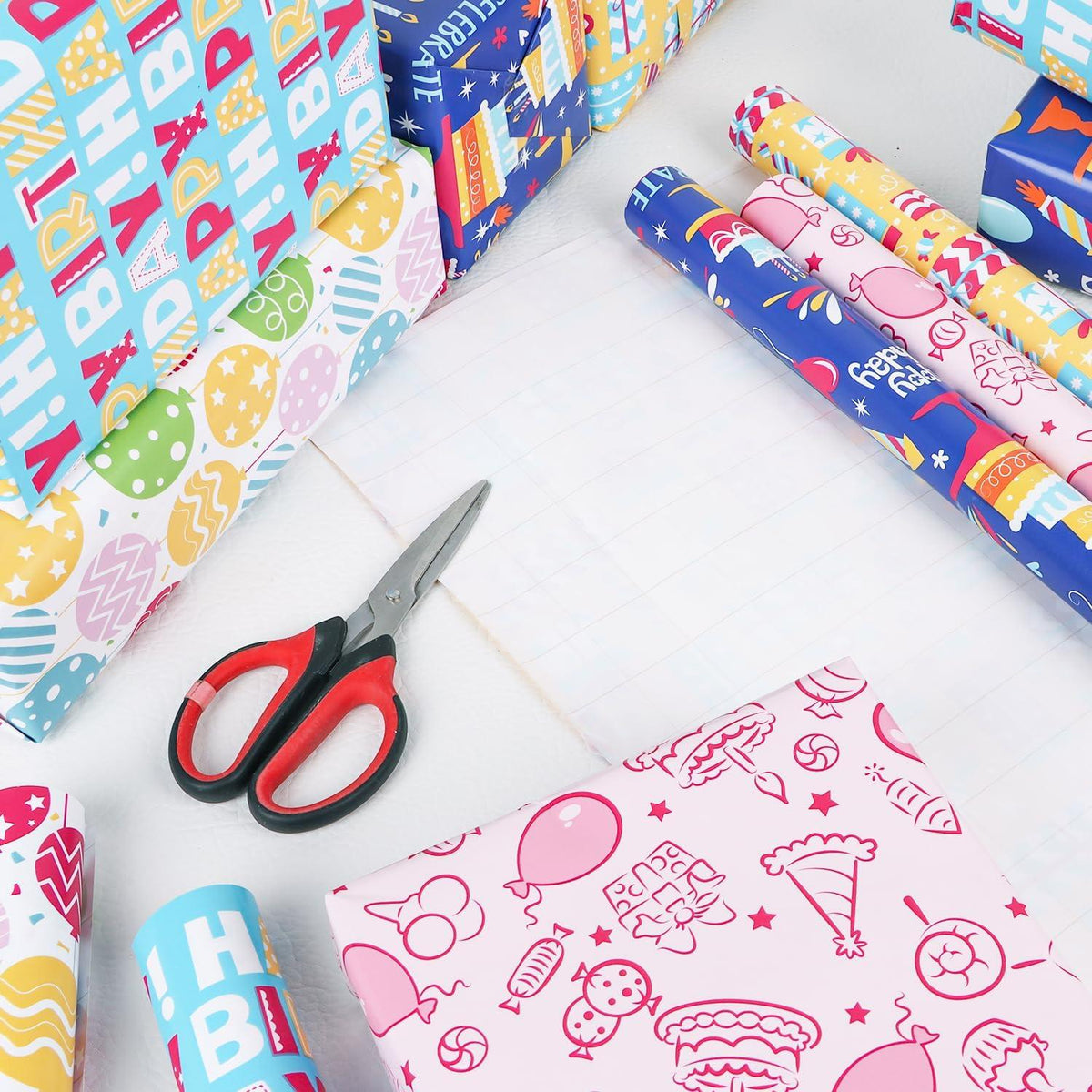 VEYLIN Geburtstags-Geschenkpapierrolle 5x3m für Partydekoration 43,2cm x 15m