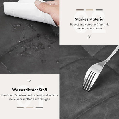 Drehbare Esszimmerstühle Grau 4er Set mit Armlehnen