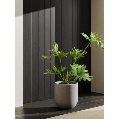 Keramiktopf Grau 25 cm mit Abflussloch