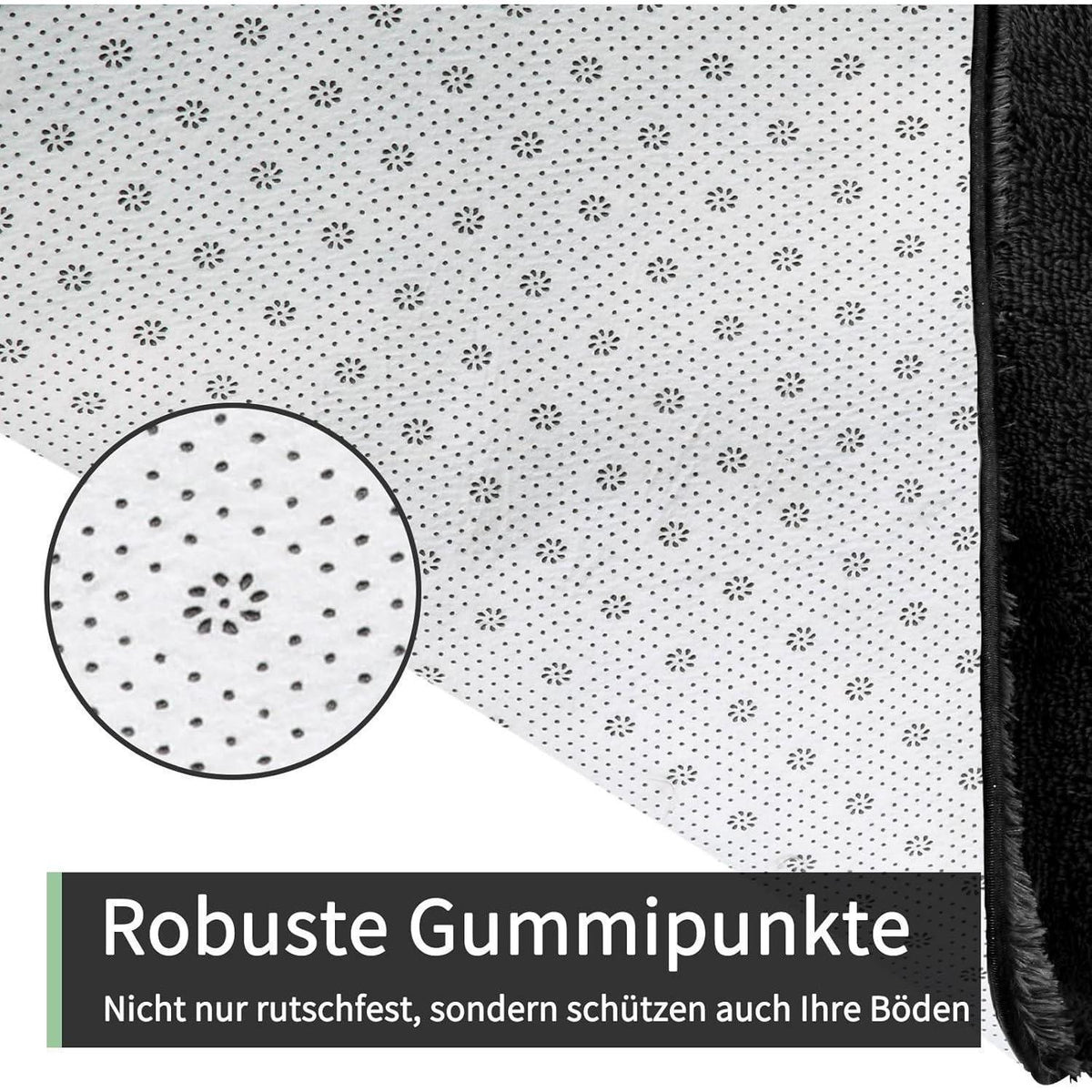 Grauer Hochflor Teppich 200x300 – Waschbar & Rutschfest für Wohnzimmer