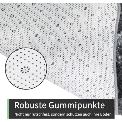 Hochflor Teppich Grau 200x300 - Flauschiger Wohnzimmerteppich