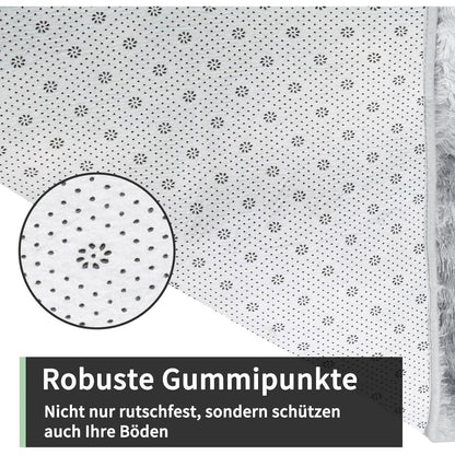 Hochflor Teppich Grau 200x300 – Flauschiger Wohnzimmerteppich Waschbar