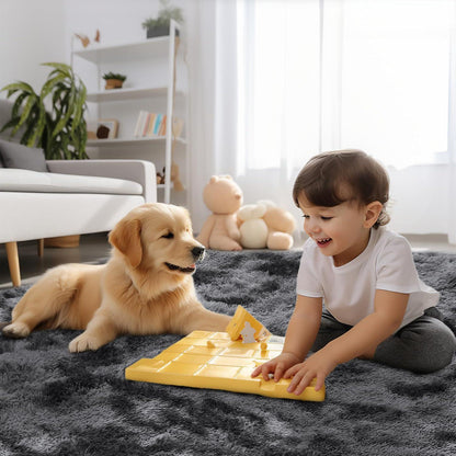Grauer Hochflor Teppich 240x340 – Flauschiger Wohnzimmerteppich Waschbar