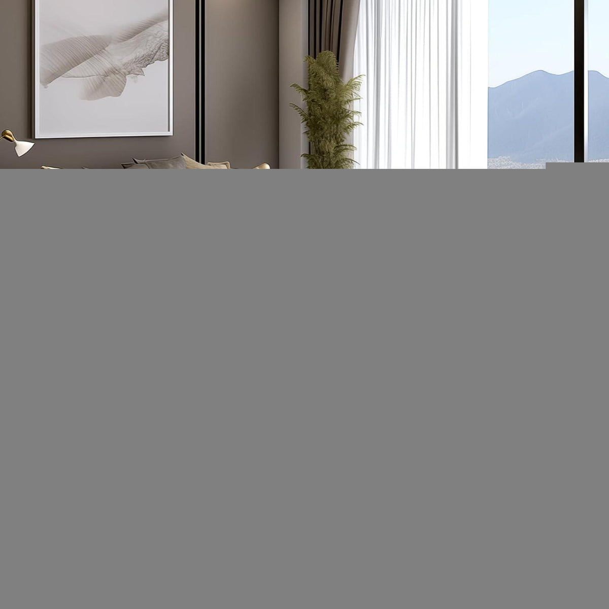 Grauer Hochflor Teppich 240x340 – Flauschiger Wohnzimmerteppich Waschbar
