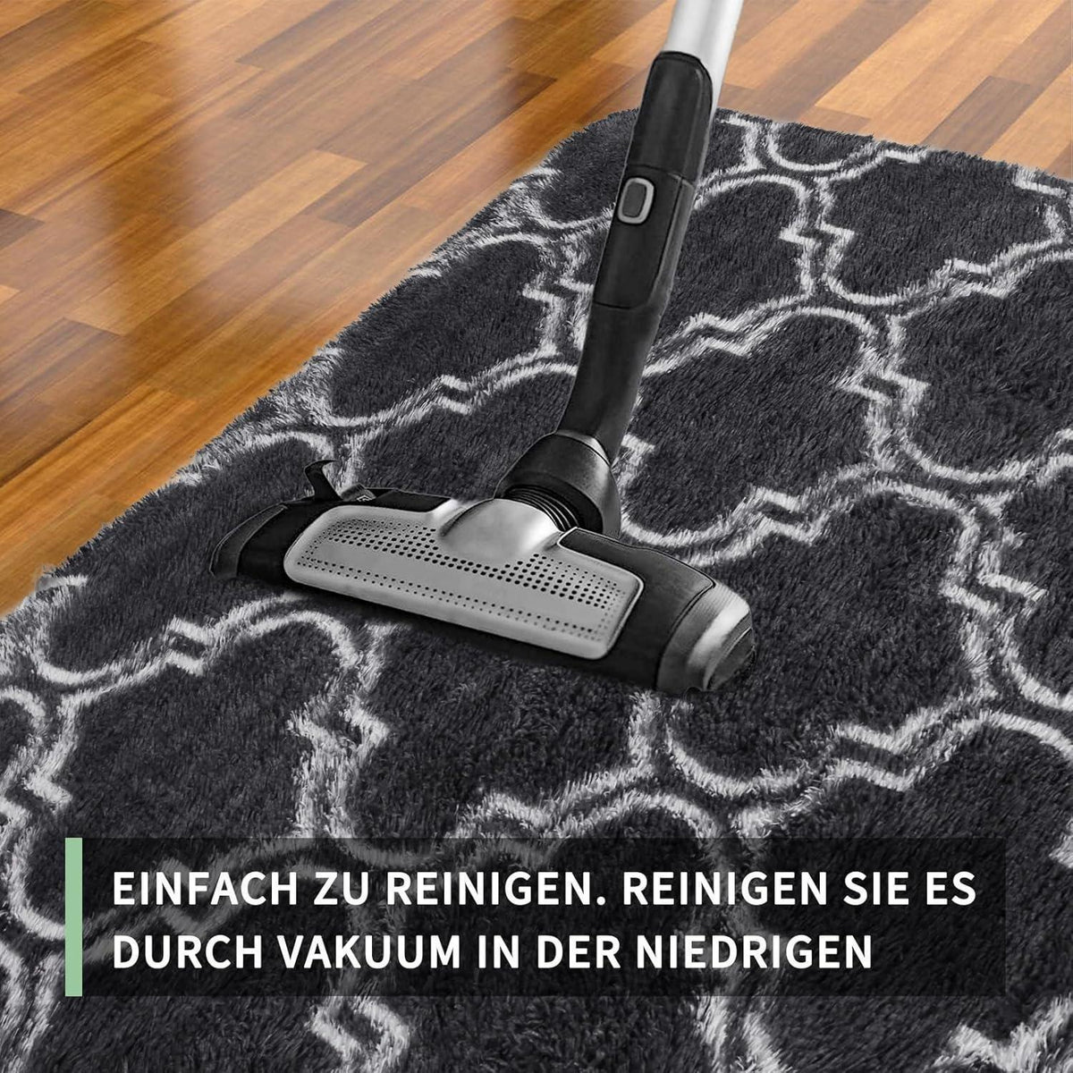 Grauer Hochflor Teppich 240x340 – Waschbar & Rutschfest für Wohnzimmer