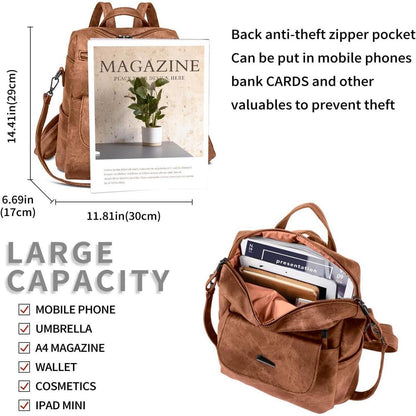 Damen Rucksack Caramel | Wasserdicht, Anti-Diebstahl, Convertible