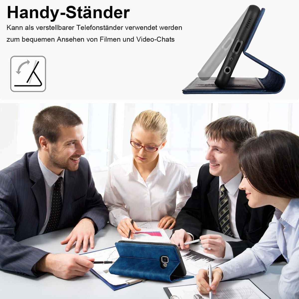 Handyhülle Samsung Galaxy Xcover 4 Leder Schutzhülle mit Ständer