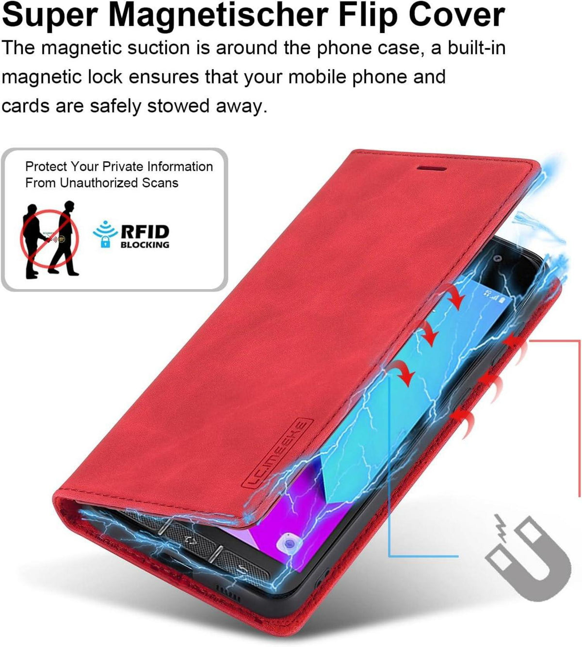 Handyhülle Samsung Galaxy Xcover 4 / 4s Leder Wallet Case Rot