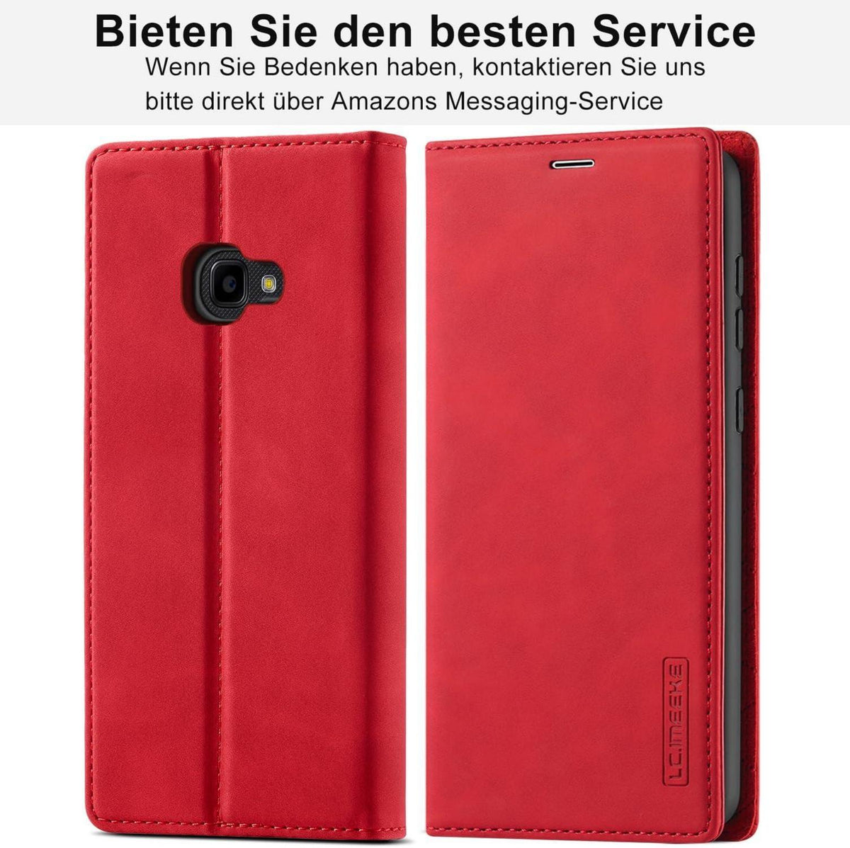Handyhülle Samsung Galaxy Xcover 4 4s Leder Wallet Case Rot