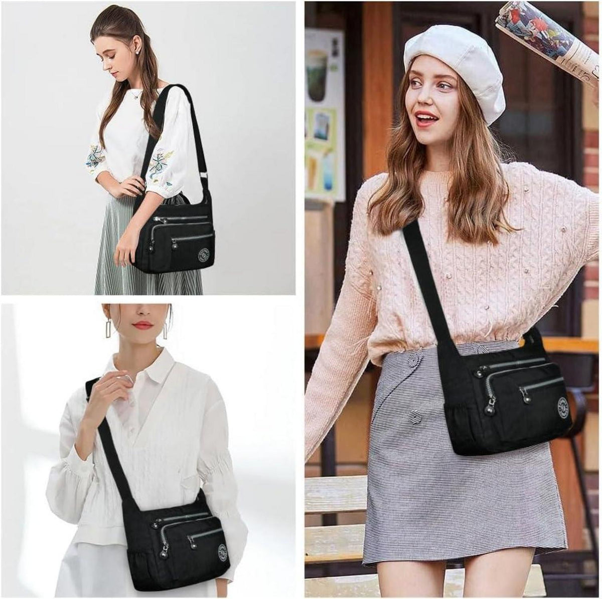 Nylon Umhängetasche Damen Schultertasche Handtaschen Multi Pocket