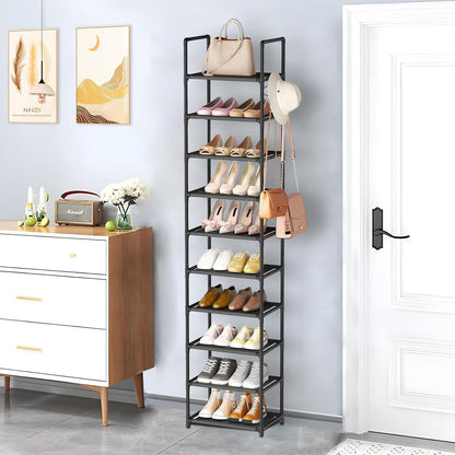 esonstyle 10 Ebenen Schuhregal für 20-25 Paar Schuhe schwarz