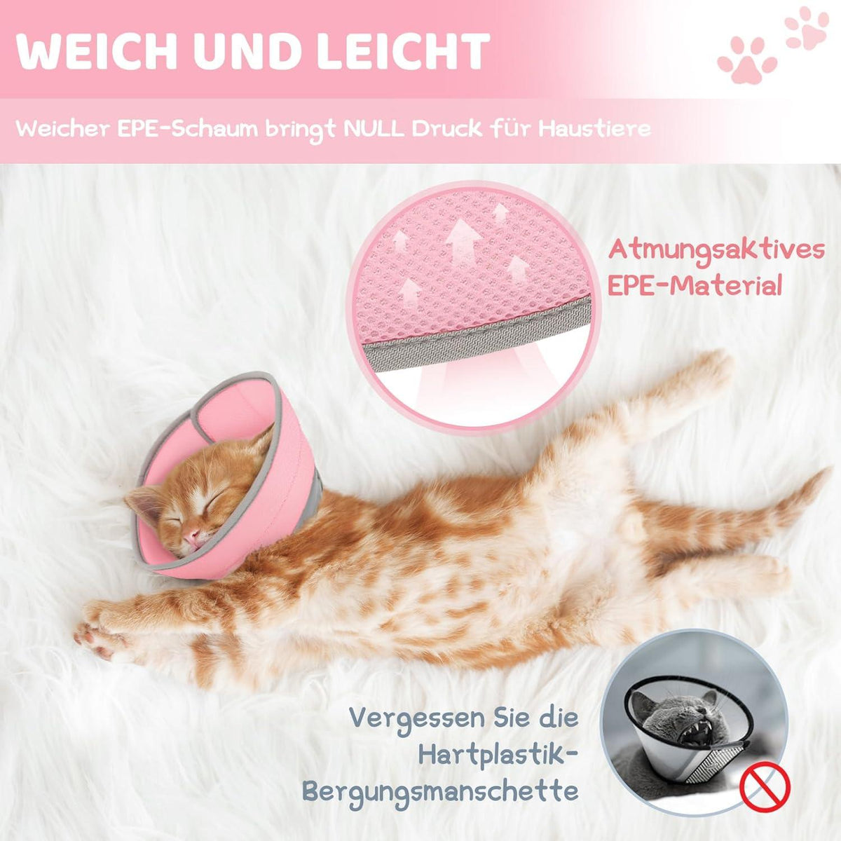 Supet Halskrause Katze verstellbarer Weich Kragen Orange
