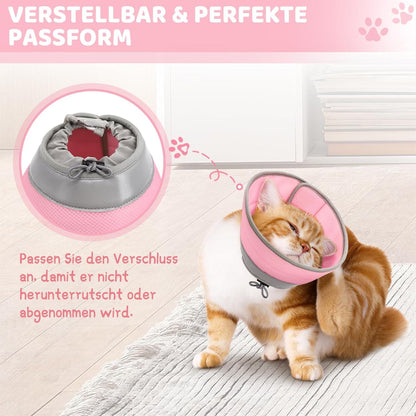 Supet Katzen Halskrause Einstellbarer Kragen Weich orange L