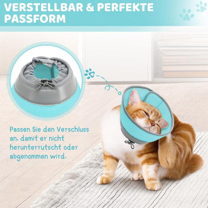 Supet Halskrause Katze Verstellbarer Kragen Weich Kragen Cone Grün