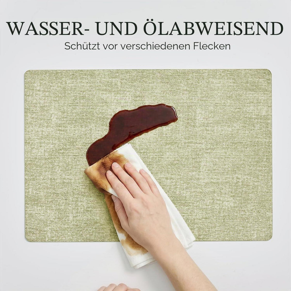 Romanstyle Vinyl Tischsets 6er Set Grau-Grasgrün 30,5 x 43,2 cm